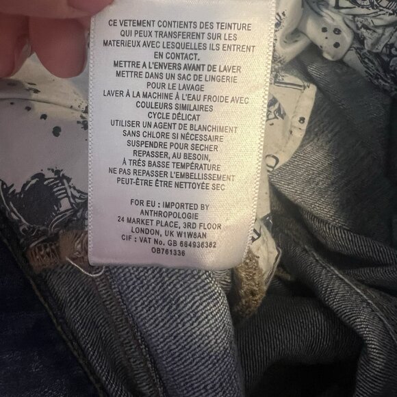 PILCRO Anthropologie Denim Jeans Size 31 FLORAL LACE FLARE Embroidery Stretch - Picture 13 of 13